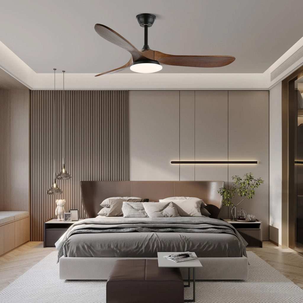 Wood-Effect Ceiling Fan with 35W LED Light and 6 Speeds