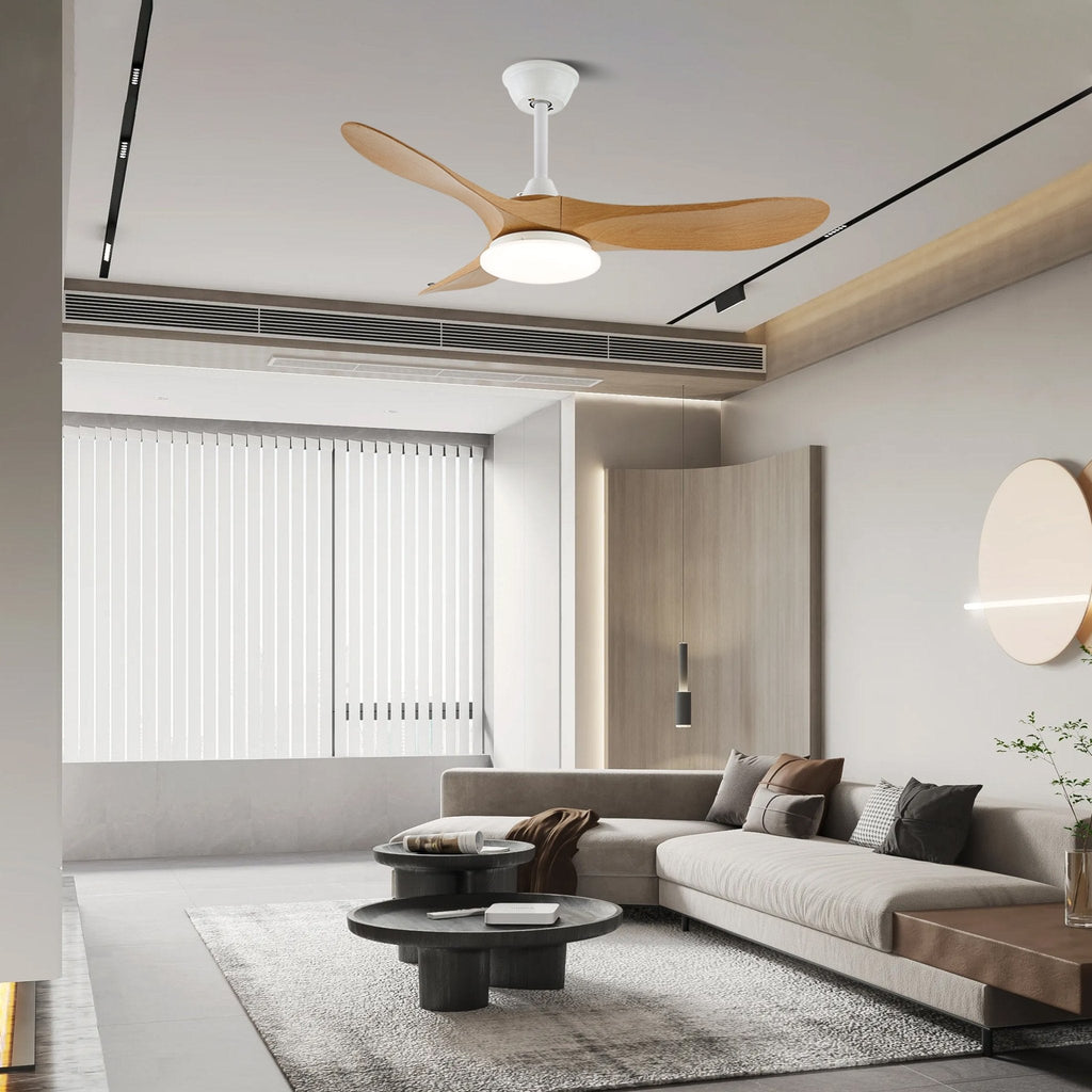 Wood-Effect Ceiling Fan with 35W LED Light and 6 Speeds