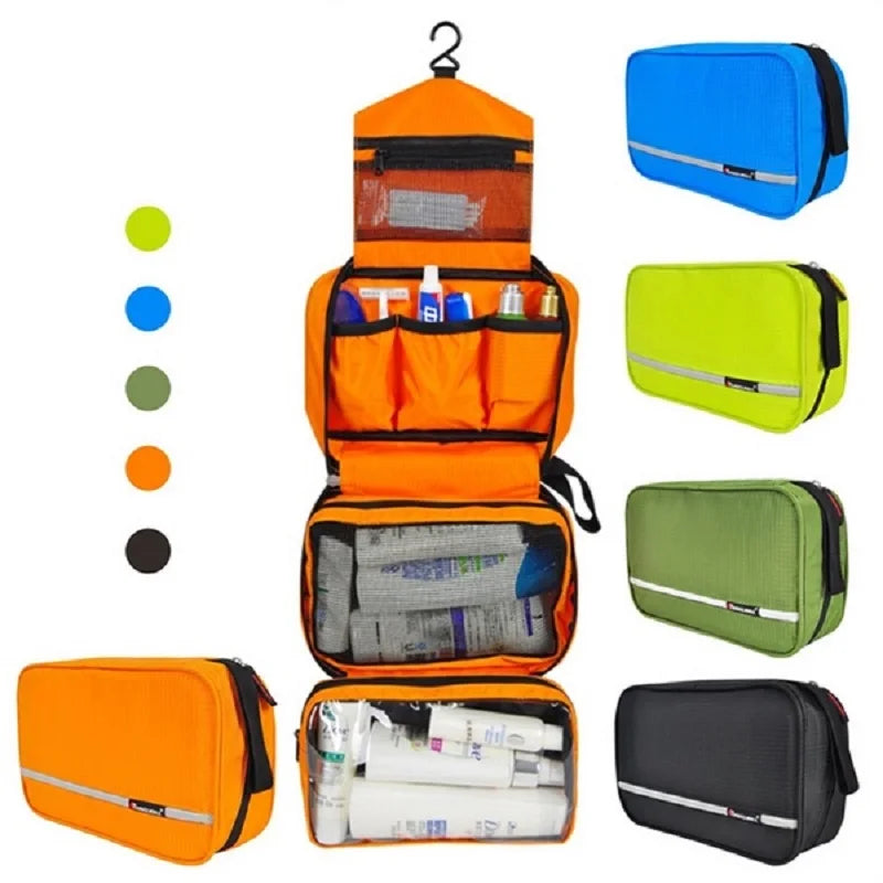 Water Resistant Toiletry Bag in Oxford Nylon, Unisex, 24 cm