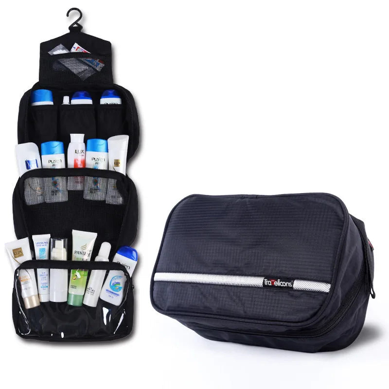 Water Resistant Toiletry Bag in Oxford Nylon, Unisex, 24 cm