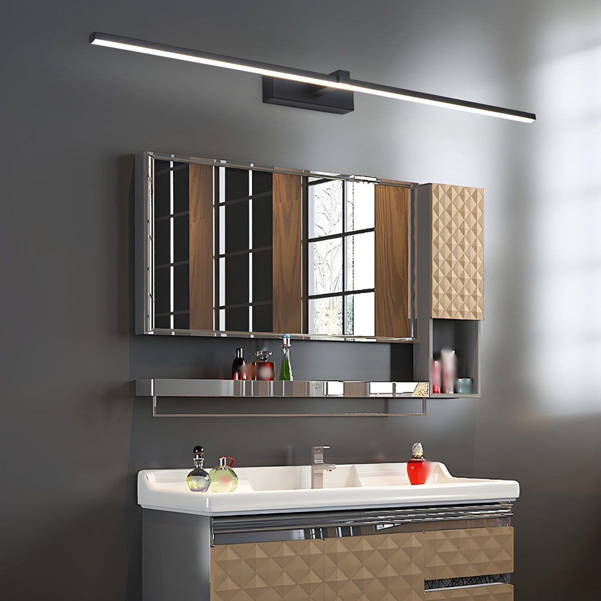 Linear LED Wall Light in Black or White, Three Lengths