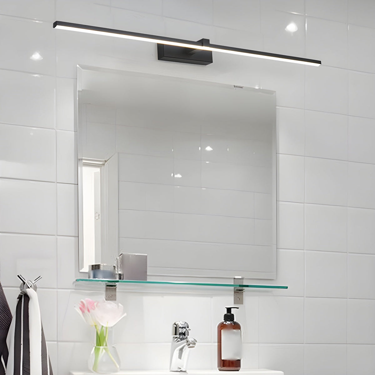 Linear LED Wall Light in Black or White, Three Lengths