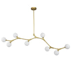 Linear 8-Light Glass Globe Chandelier, 140 cm, G9