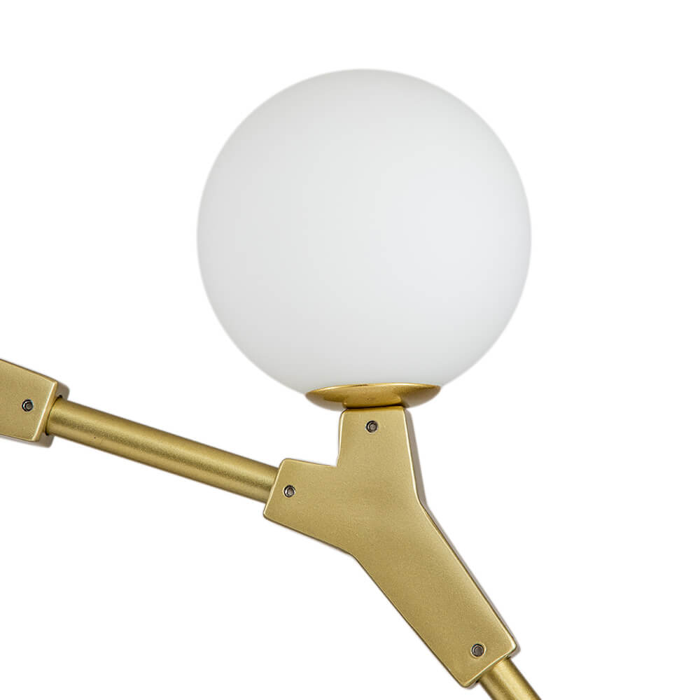 Linear 8-Light Glass Globe Chandelier, 140 cm, G9