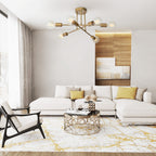 6-Light Sputnik Semi-Flush Chandelier, Gold Effect, 48 cm
