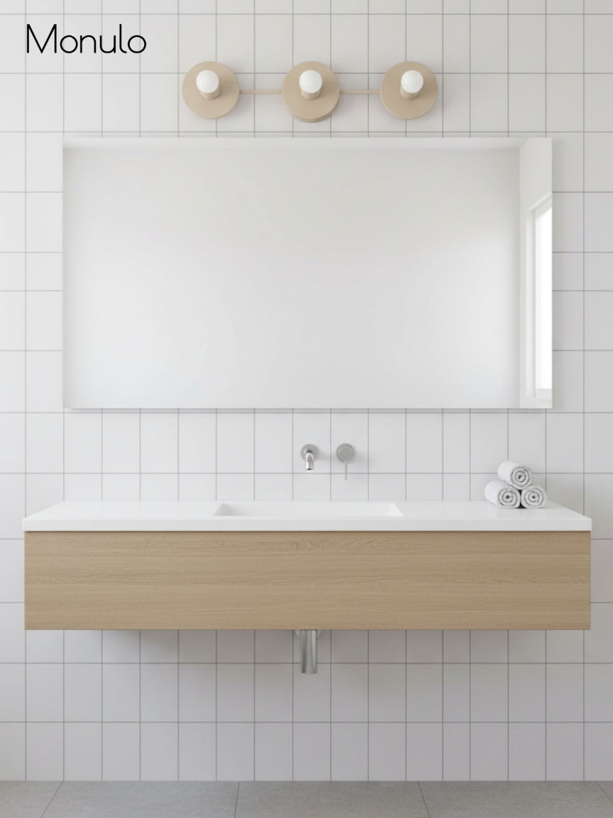Minimalist 3-Light Wall Light, 55.9cm Wide, Eight Colours