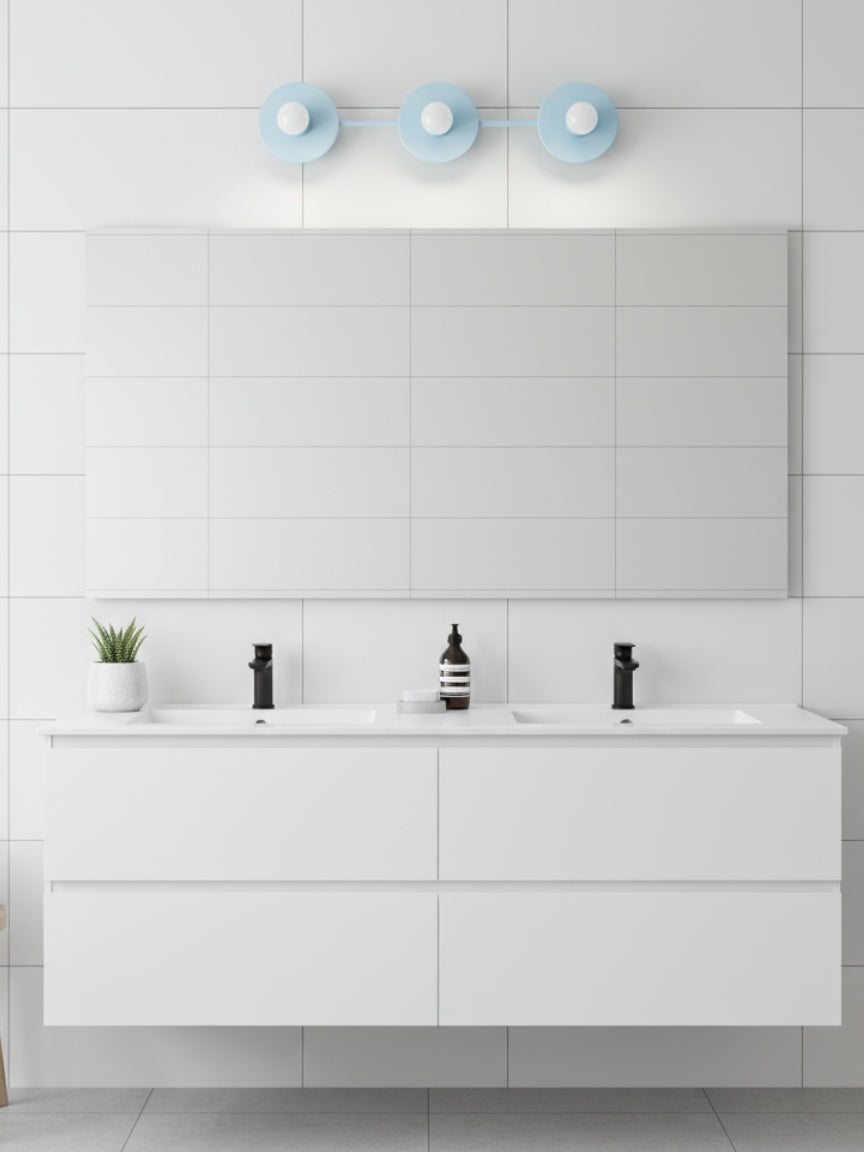 Minimalist 3-Light Wall Light, 55.9cm Wide, Eight Colours
