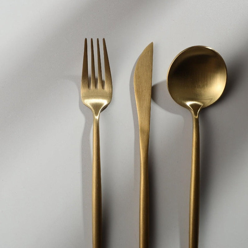Titanium-Coated 18/10 Stainless Steel Cutlery Set, 4 to 16 Place