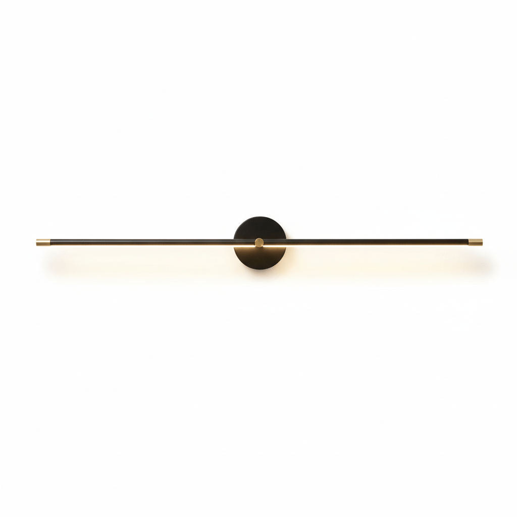Linear LED Wall Light, 68 to 128 cm, Black or Gold