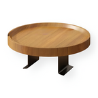 Clip-On Sofa Arm Table, Round 30cm Wood-Effect Side Tray