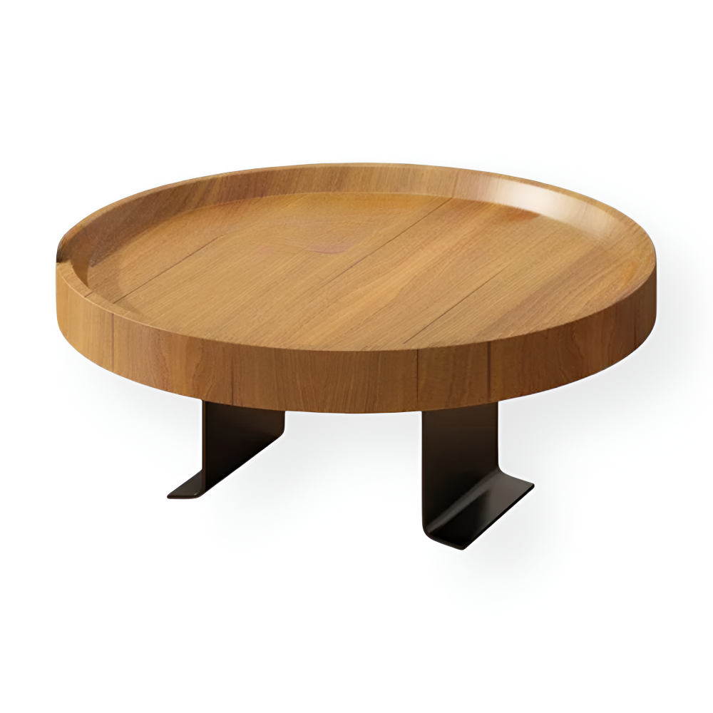 Clip-On Sofa Arm Table, Round 30cm Wood-Effect Side Tray