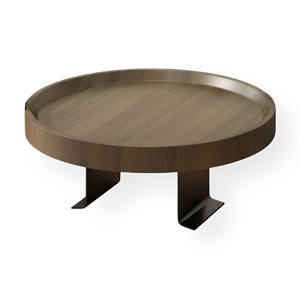 Clip-On Sofa Arm Table, Round 30cm Wood-Effect Side Tray