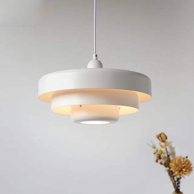Layered Metal Pendant Light, Bauhaus Style, Five Colours