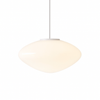 White Glass Pendant Light with LED, Danish Minimalist Design