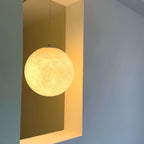 Moon Pendant Light with Textured Craters, Dimmable