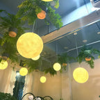 Moon Pendant Light with Textured Craters, Dimmable
