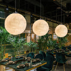 Moon Pendant Light with Textured Craters, Dimmable