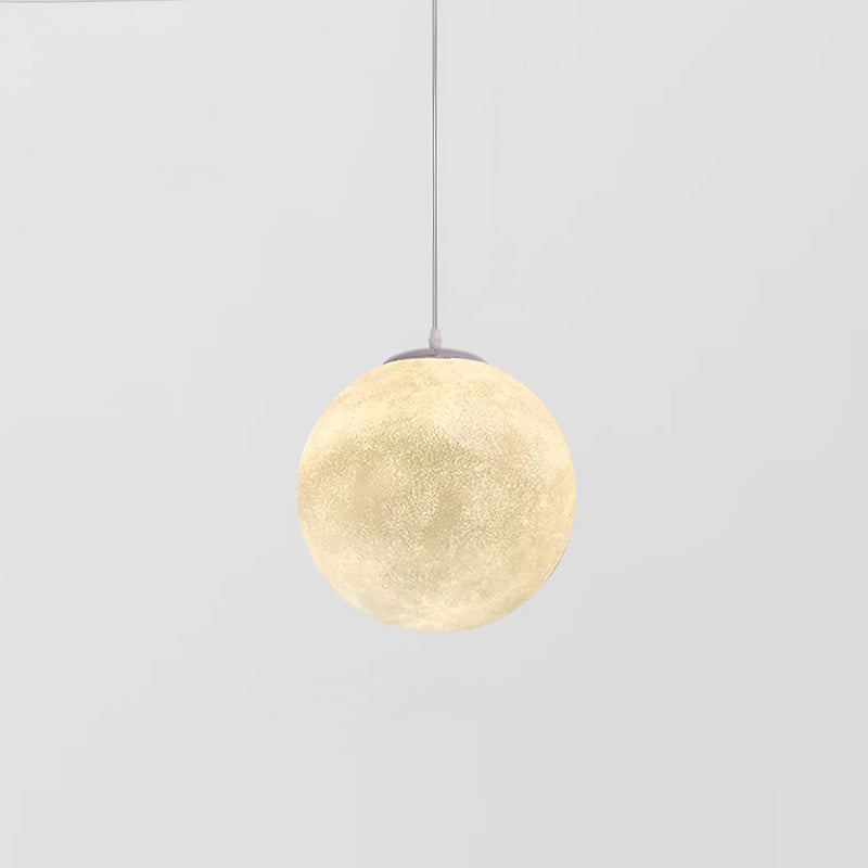 Moon Pendant Light with Textured Craters, Dimmable