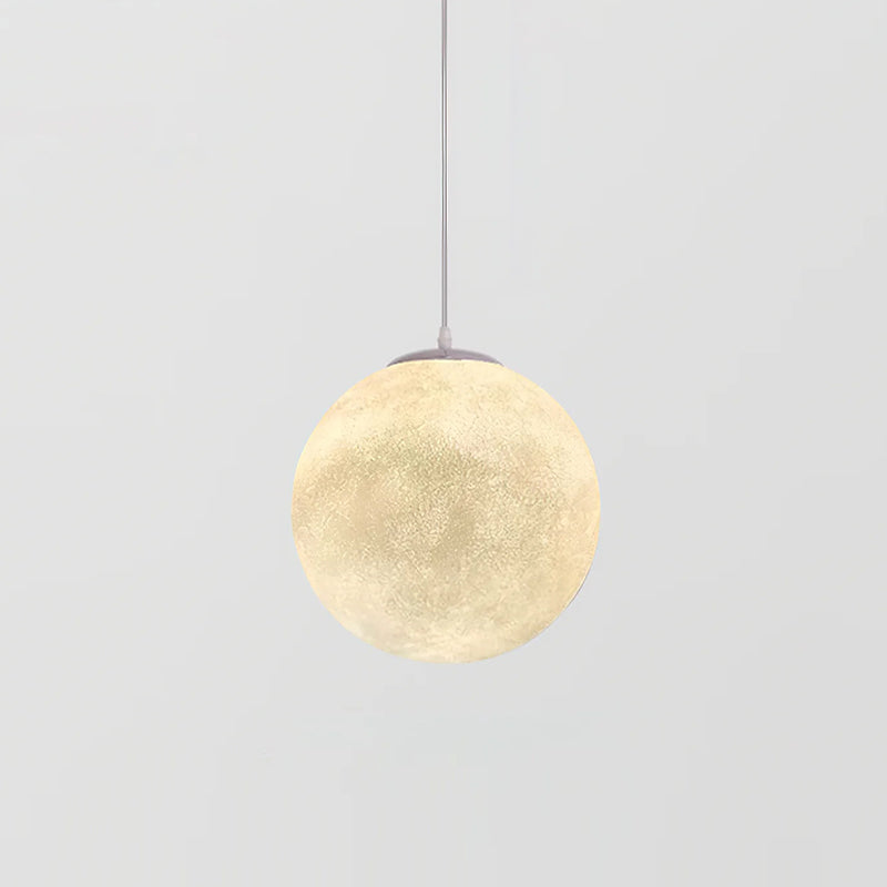 Moon Pendant Light with Textured Craters, Dimmable