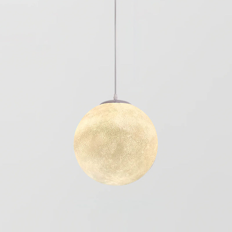 Moon Pendant Light with Textured Craters, Dimmable
