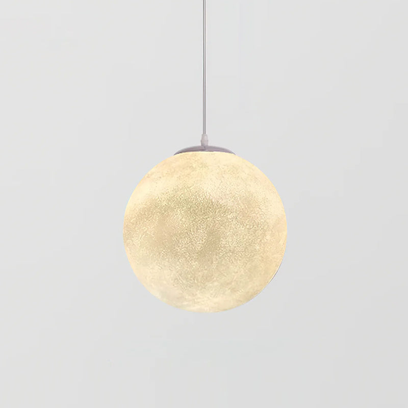 Moon Pendant Light with Textured Craters, Dimmable