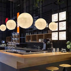 Moon Pendant Light with Textured Craters, Dimmable