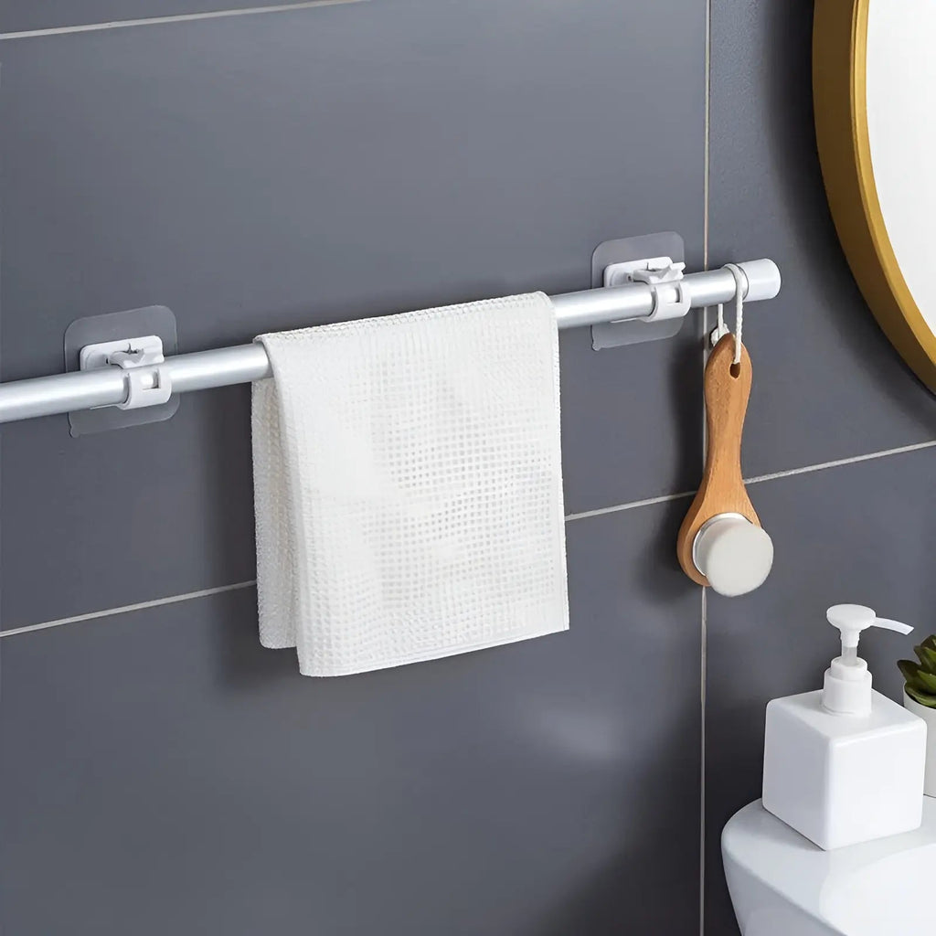 Self-Adhesive Curtain Rod Holders, No Drilling Required