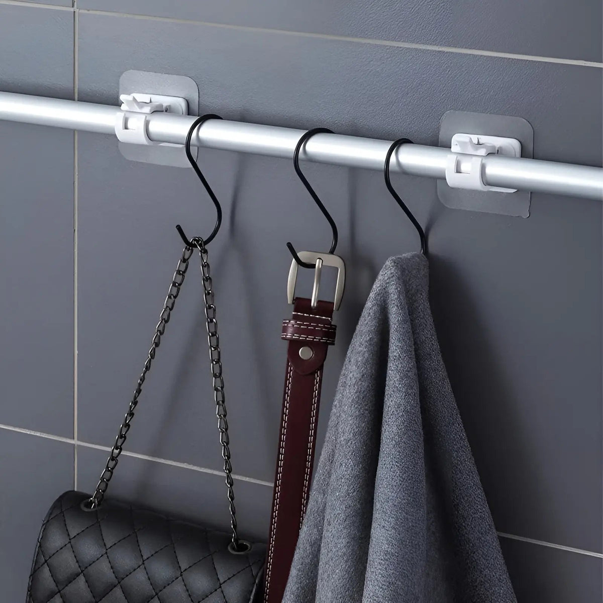 Self-Adhesive Curtain Rod Holders, No Drilling Required