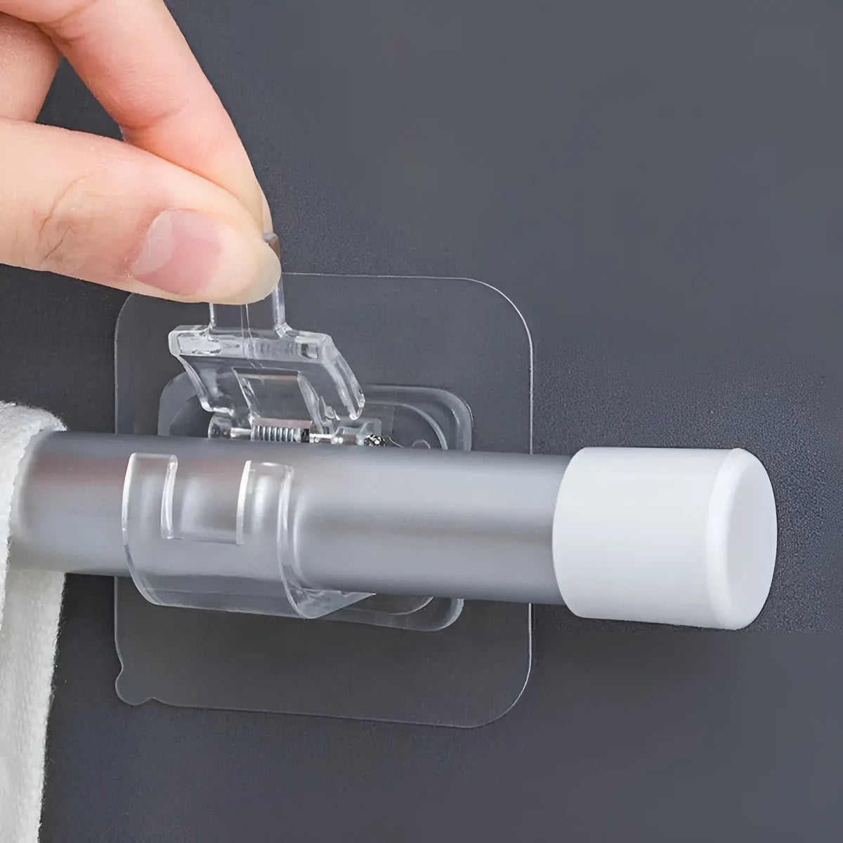 Self-Adhesive Curtain Rod Holders, No Drilling Required