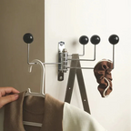 Retro Metal Wall Coat Rack with 3 or 4 Rounded Knob Hooks