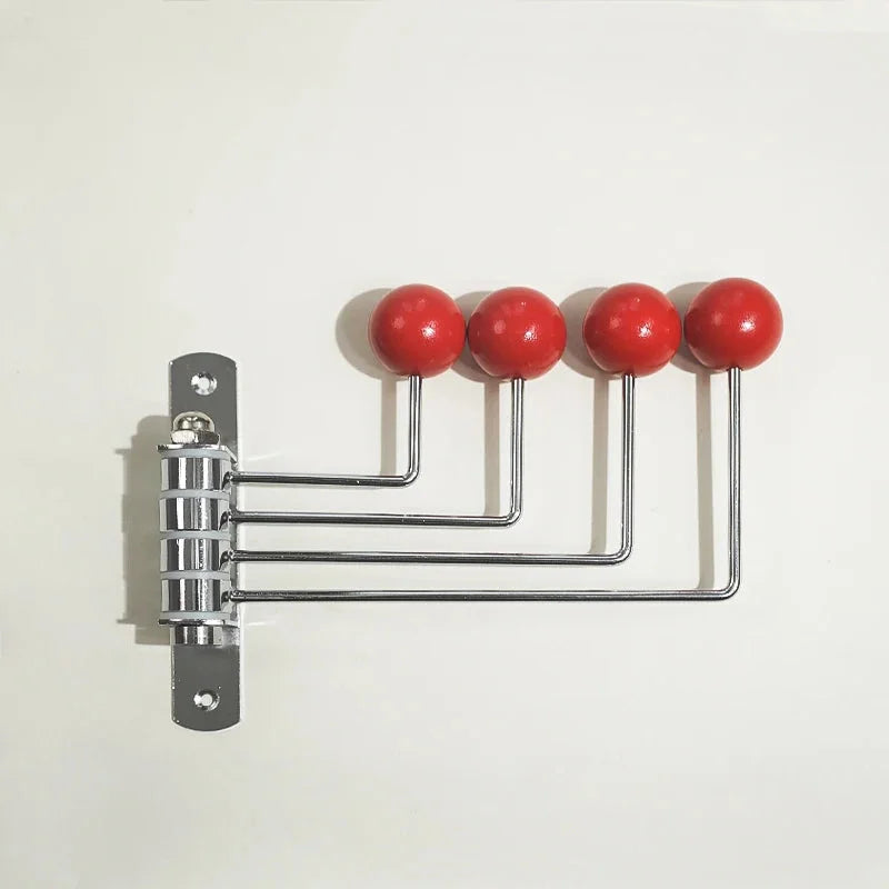Retro Metal Wall Coat Rack with 3 or 4 Rounded Knob Hooks