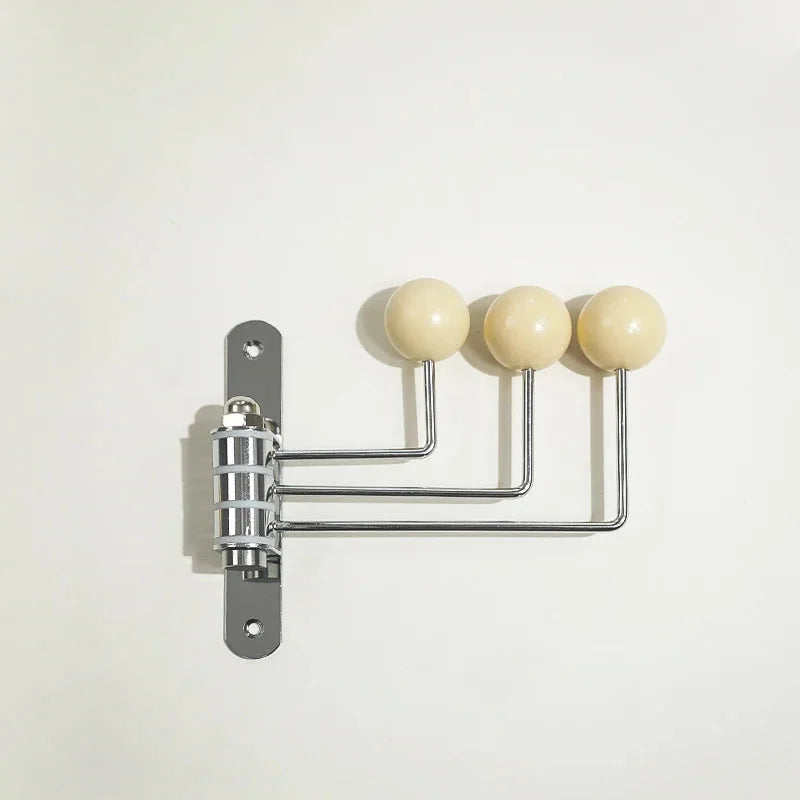 Retro Metal Wall Coat Rack with 3 or 4 Rounded Knob Hooks