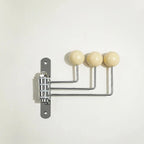 Retro Metal Wall Coat Rack with 3 or 4 Rounded Knob Hooks