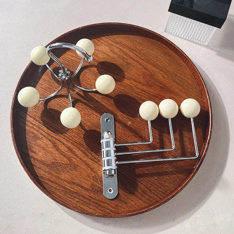 Retro Metal Wall Coat Rack with 3 or 4 Rounded Knob Hooks