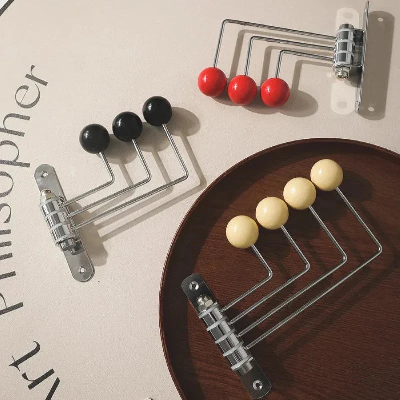 Retro Metal Wall Coat Rack with 3 or 4 Rounded Knob Hooks