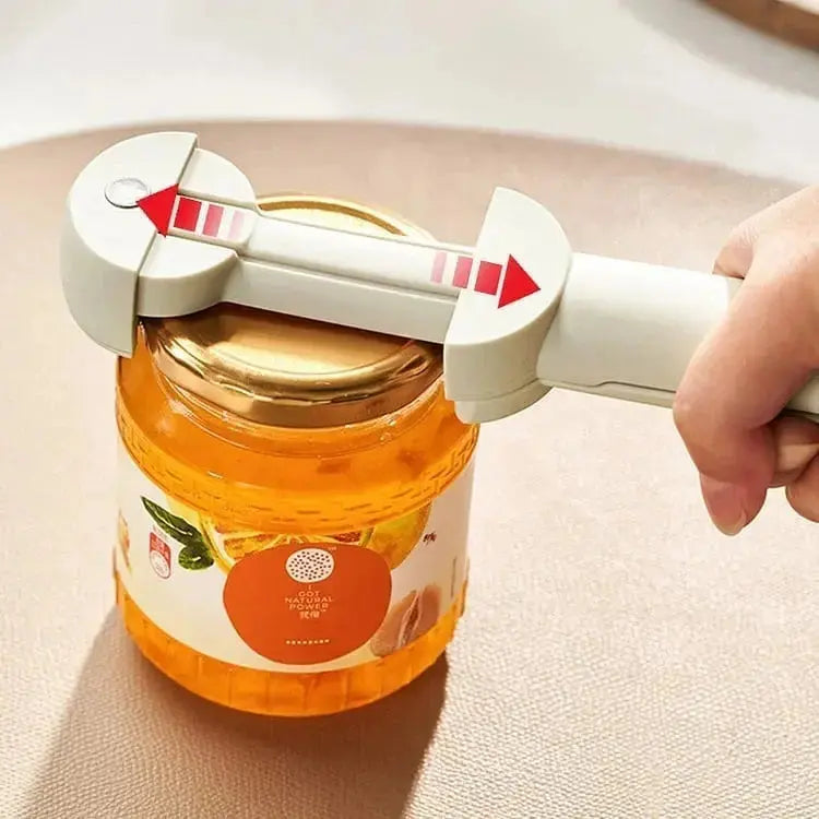 Magnetic Adjustable Jar and Bottle Opener with Grip Handle