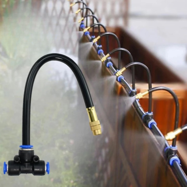 360° Drip Irrigation Kit, 8 mm PE Hose, Brass Nozzles