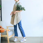 Cross-Back Linen Cotton Apron with Two Deep Front Pockets