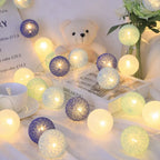 Woven Ball String Lights with Warm LEDs, 1.5 m