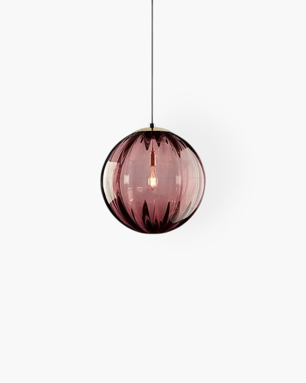 Textured Glass Globe Pendant Light, Adjustable Drop