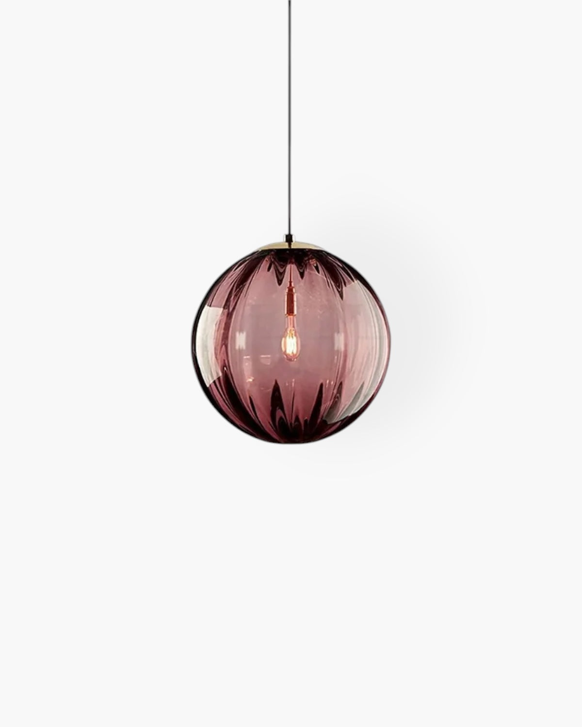 Textured Glass Globe Pendant Light, Adjustable Drop