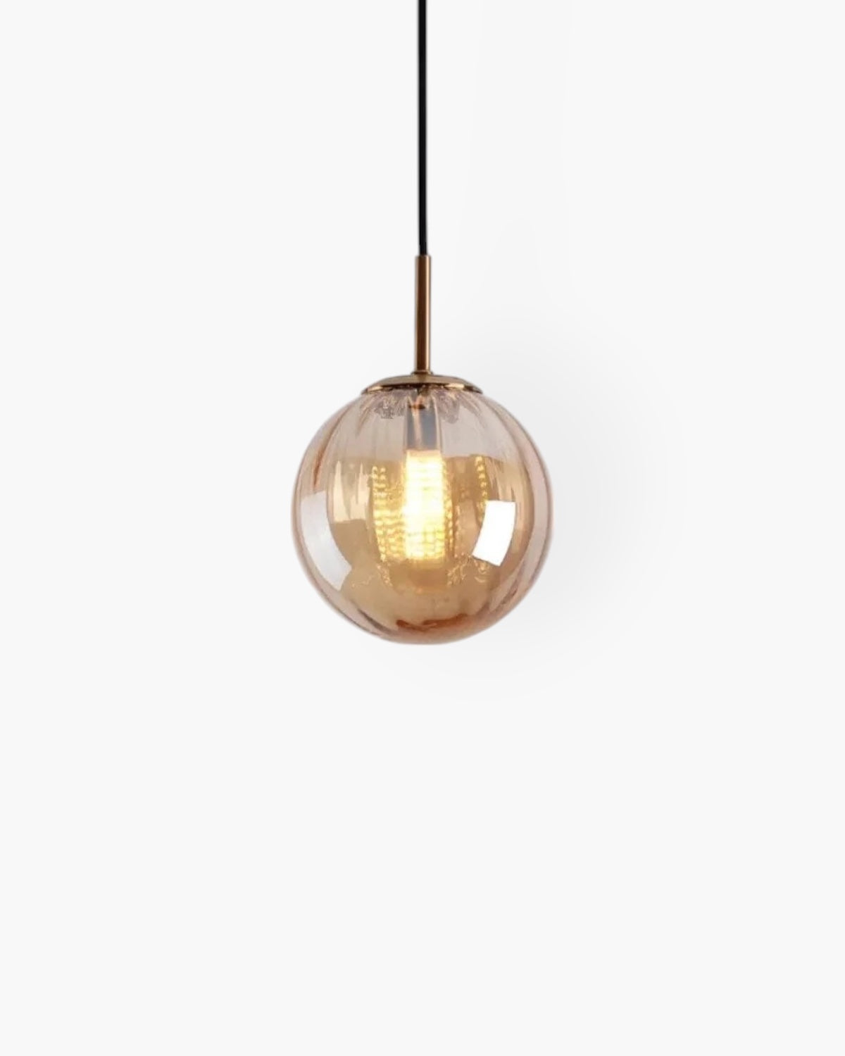 Textured Glass Globe Pendant Light, Adjustable Drop