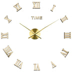 Geometric Roman Numeral Wall Clock, Mirror-Effect Acrylic