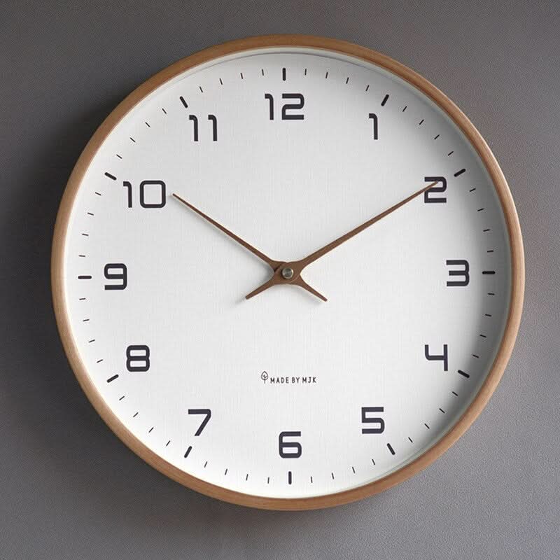 Silent Wooden Wall Clock, Scandinavian Design, 25 or 30 cm
