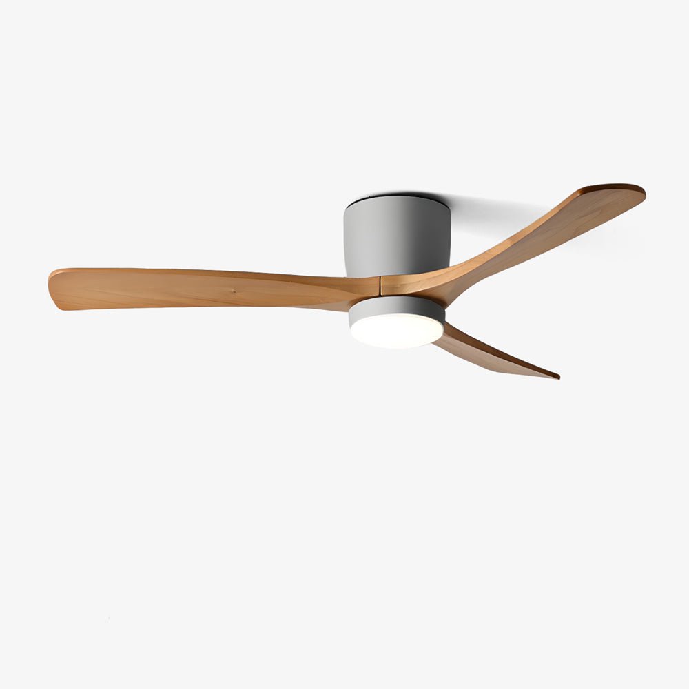 Scandi Wood Ceiling Fan with LED Light, 106 cm, Remote Control