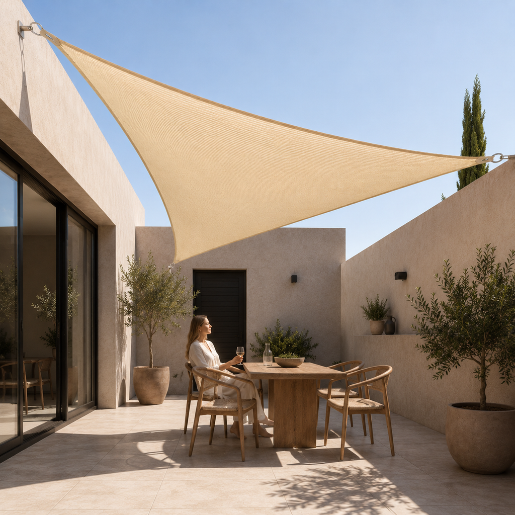 Triangular Waterproof Shade Sail with UV Protection, 3 x 3 x 3m