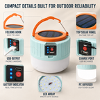 Solar Rechargeable LED Lantern with Remote, Waterproof