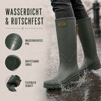 Waterproof Knee High PVC Wellington Boots, Unisex, Sizes 36-44