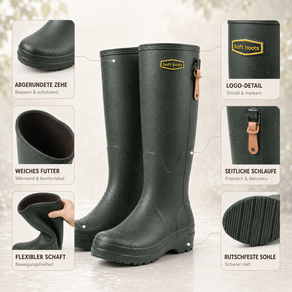Waterproof Knee High PVC Wellington Boots, Unisex, Sizes 36-44