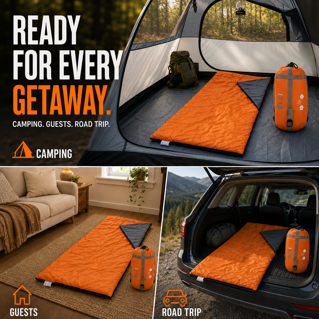 Ultralight Envelope Sleeping Bag, 190x75cm, Three Season